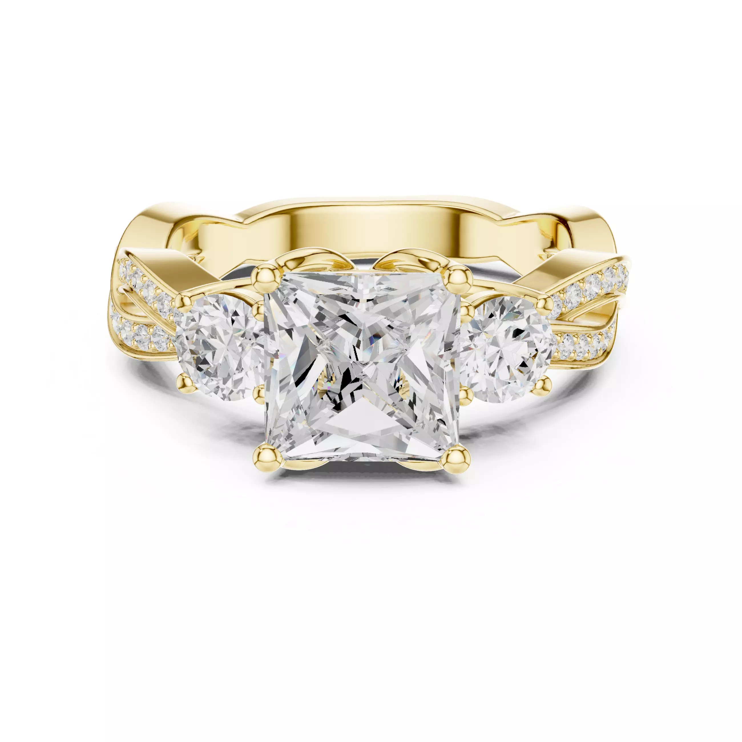 Diamond jewelry ring for woman 3D print model 3D print model