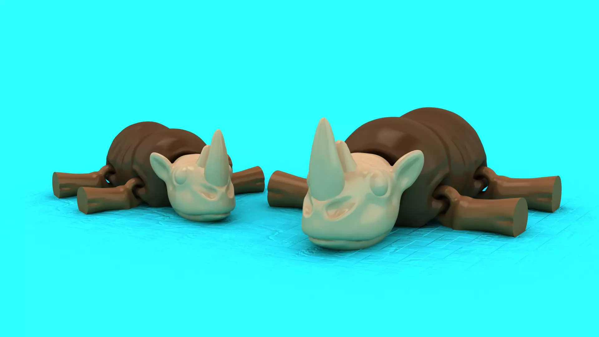 Sleepy Baby Rhinos 3D print model
