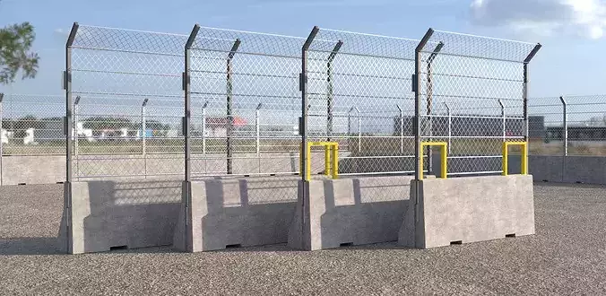 Concrete Barriers 110x300 Fence type A Small Windows