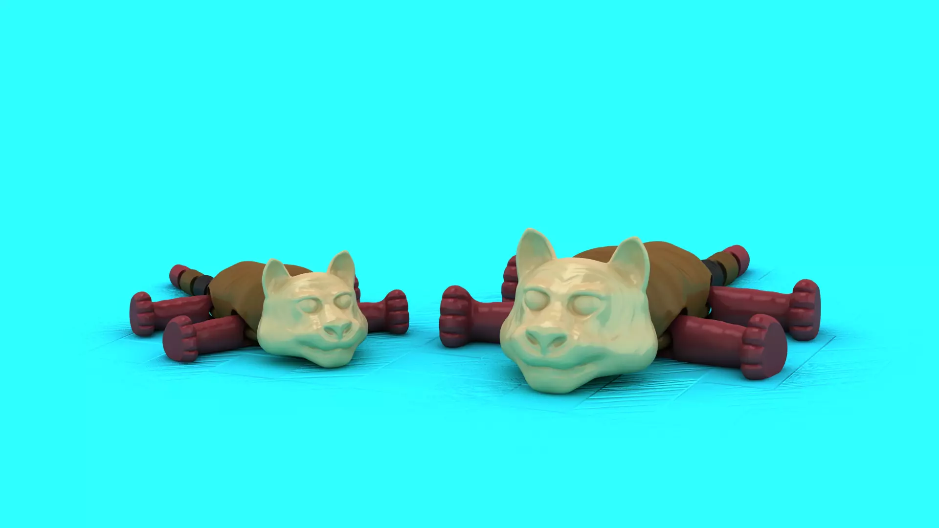 Sleepy Cat Creatures 3D print model