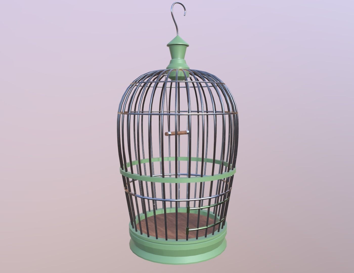 Bird cage Low-poly 3D model_2