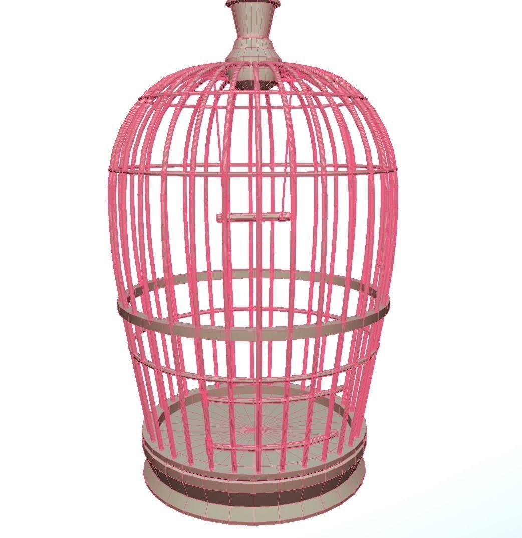 Bird cage Low-poly 3D model_4