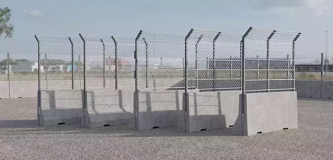 Concrete Barriers 130x300 Fence type A Curved