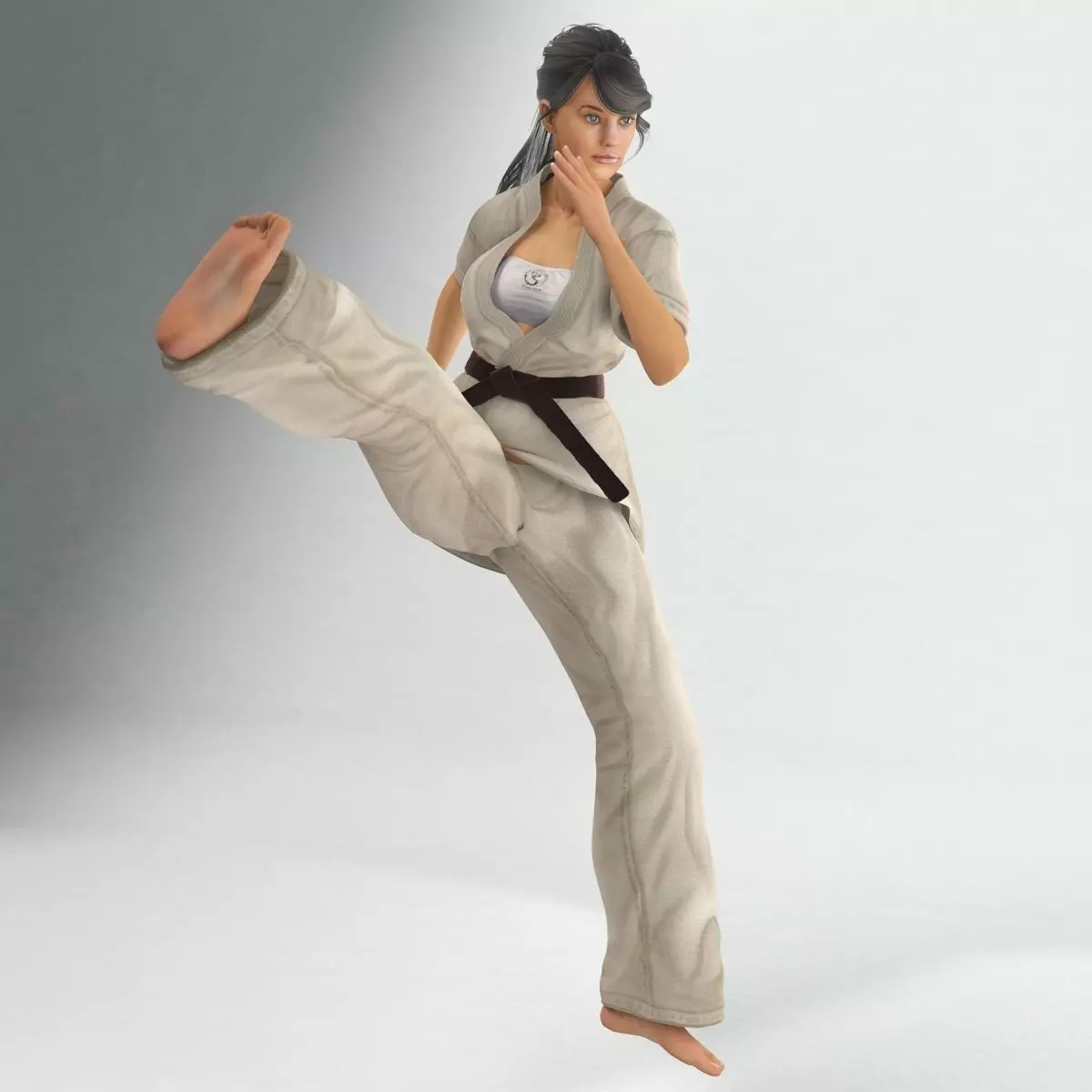 Karate Lady 3D model