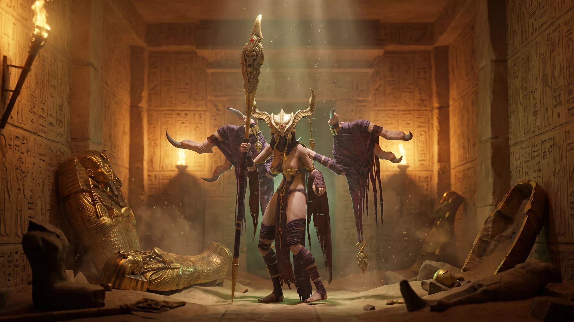 Cursed Pharaoh Demoness Nefer Sekhem Rigged And Animated Low-poly 3D model