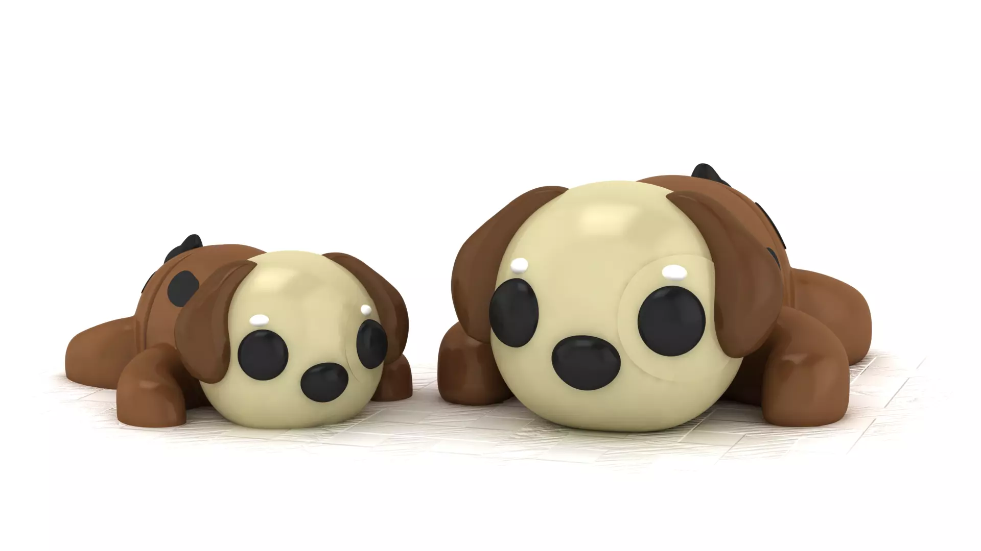 Round Floppy Eared Puppies 3D print model