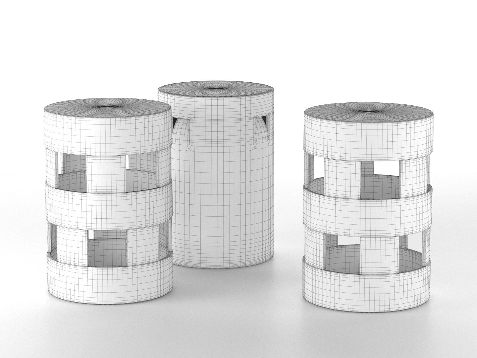 Torre Scudo Stools 3D model_1