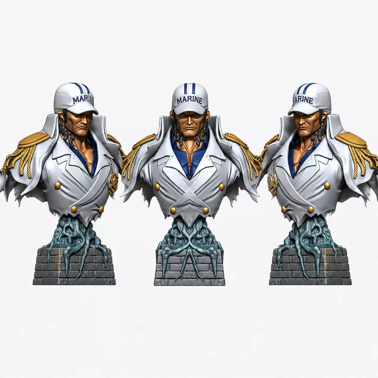 Marine Admiral Bust STL 3D print model