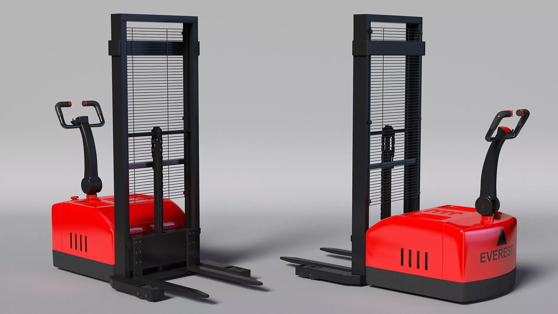 Powered Forklift with Fixed Legs Rigged 3D model