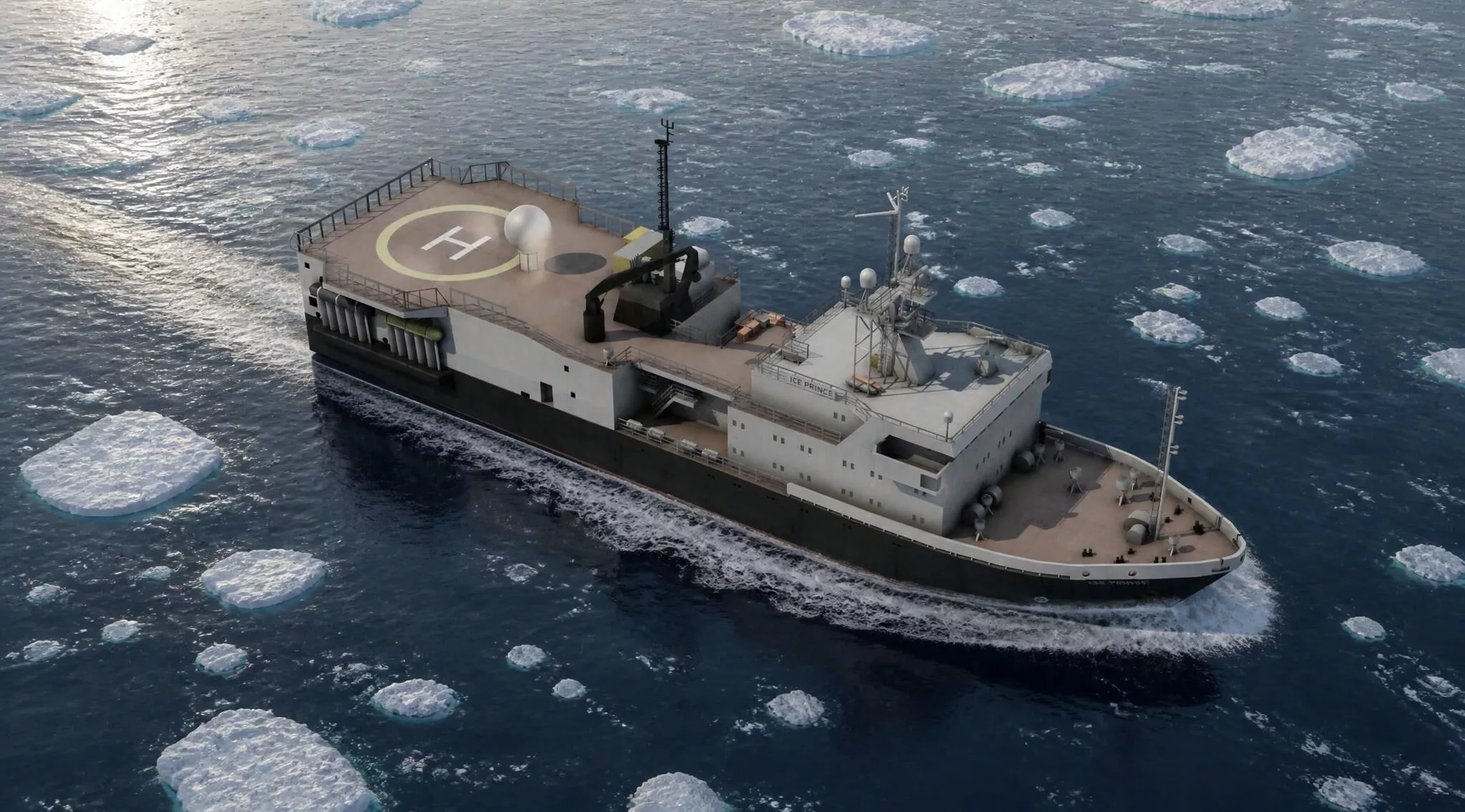 Ice Breaker Arctic Survey Vessel MV Ice Prince Game Ready 3D model