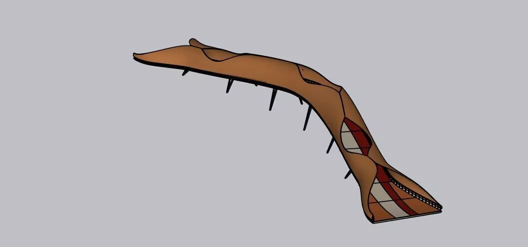 Curved Pedestrian Bridge 3D model