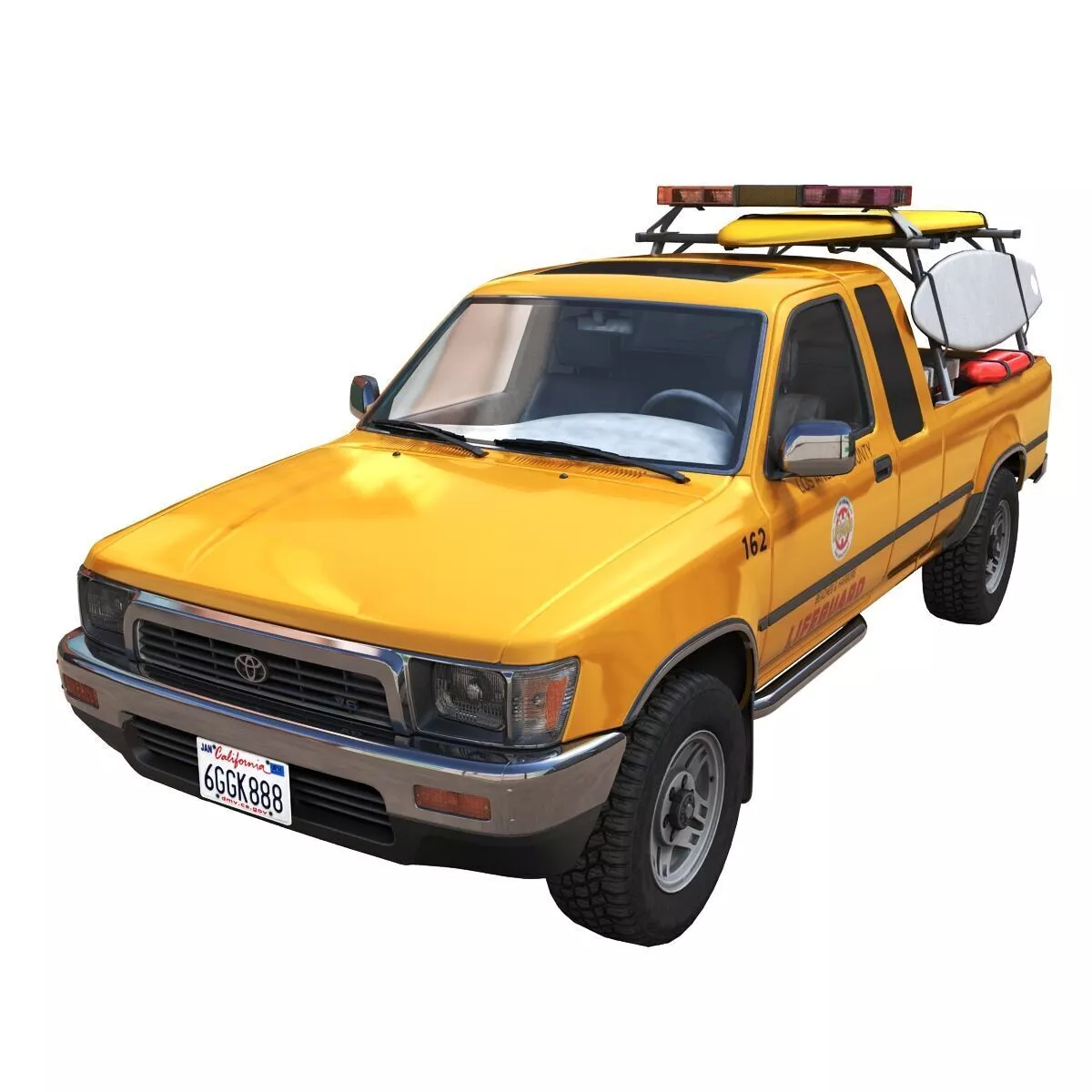 Toyota Pickup SR5 XtraCab LifeGuard truck Low-poly 3D model