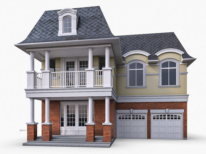 Private Houses Collection Low-poly 3D model 6