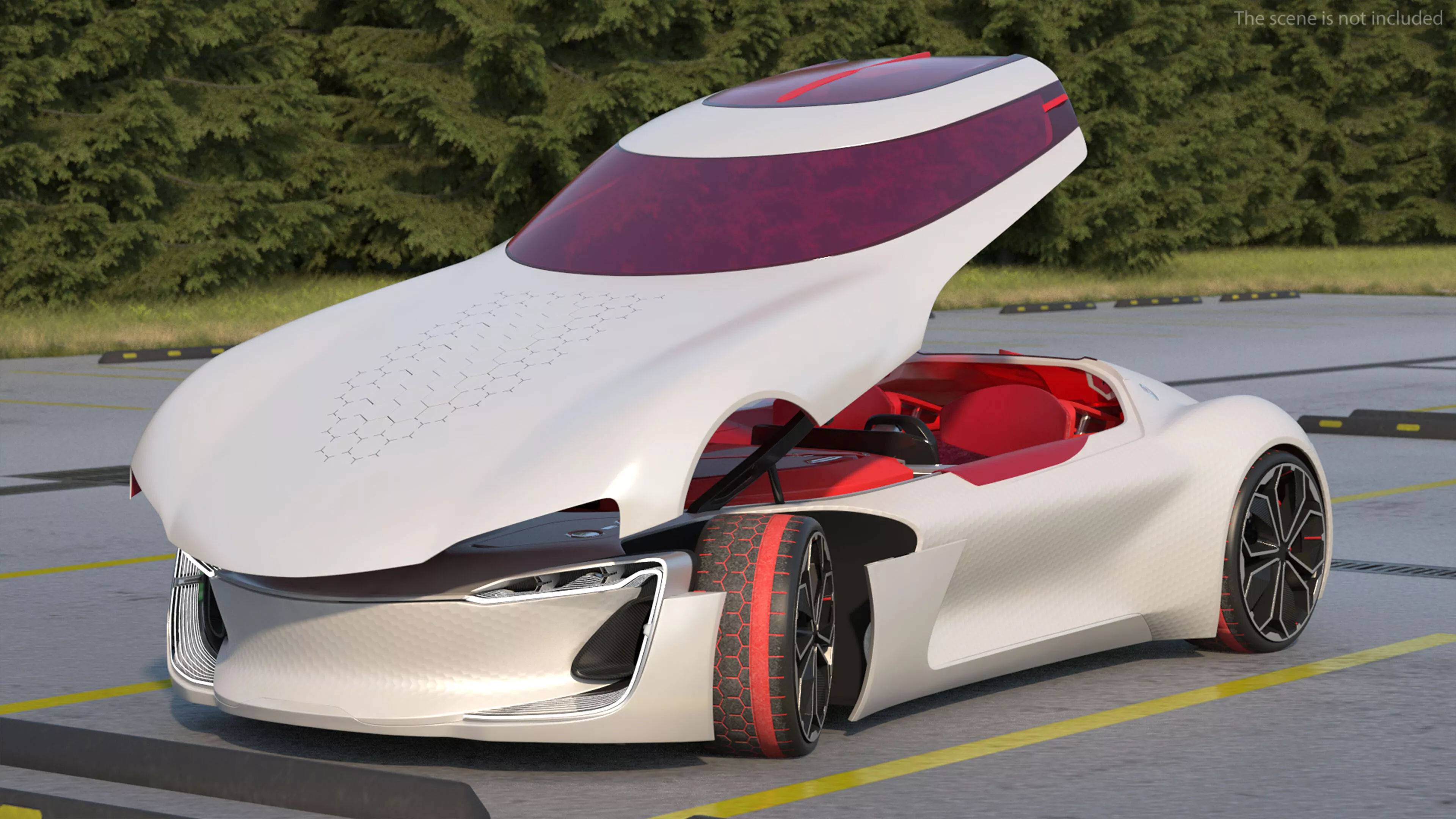 Electric Concept Car Rigged for Cinema 4D 3D model