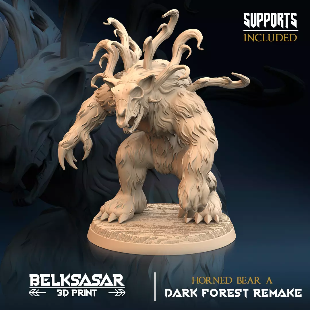 Forest Guardian - Horned Bear A 3D print model
