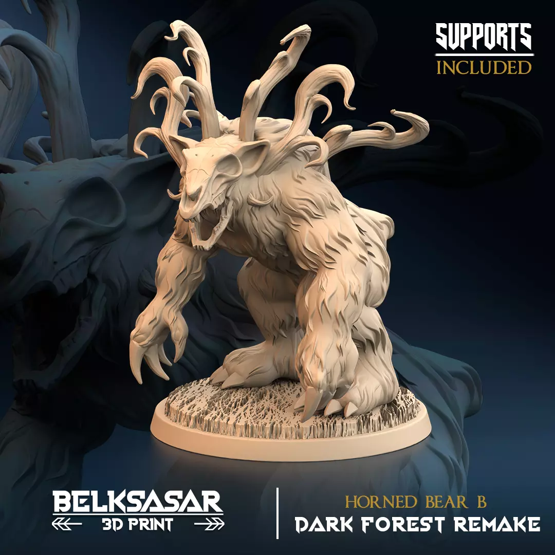 Forest Guardian - Horned Bear B 3D print model