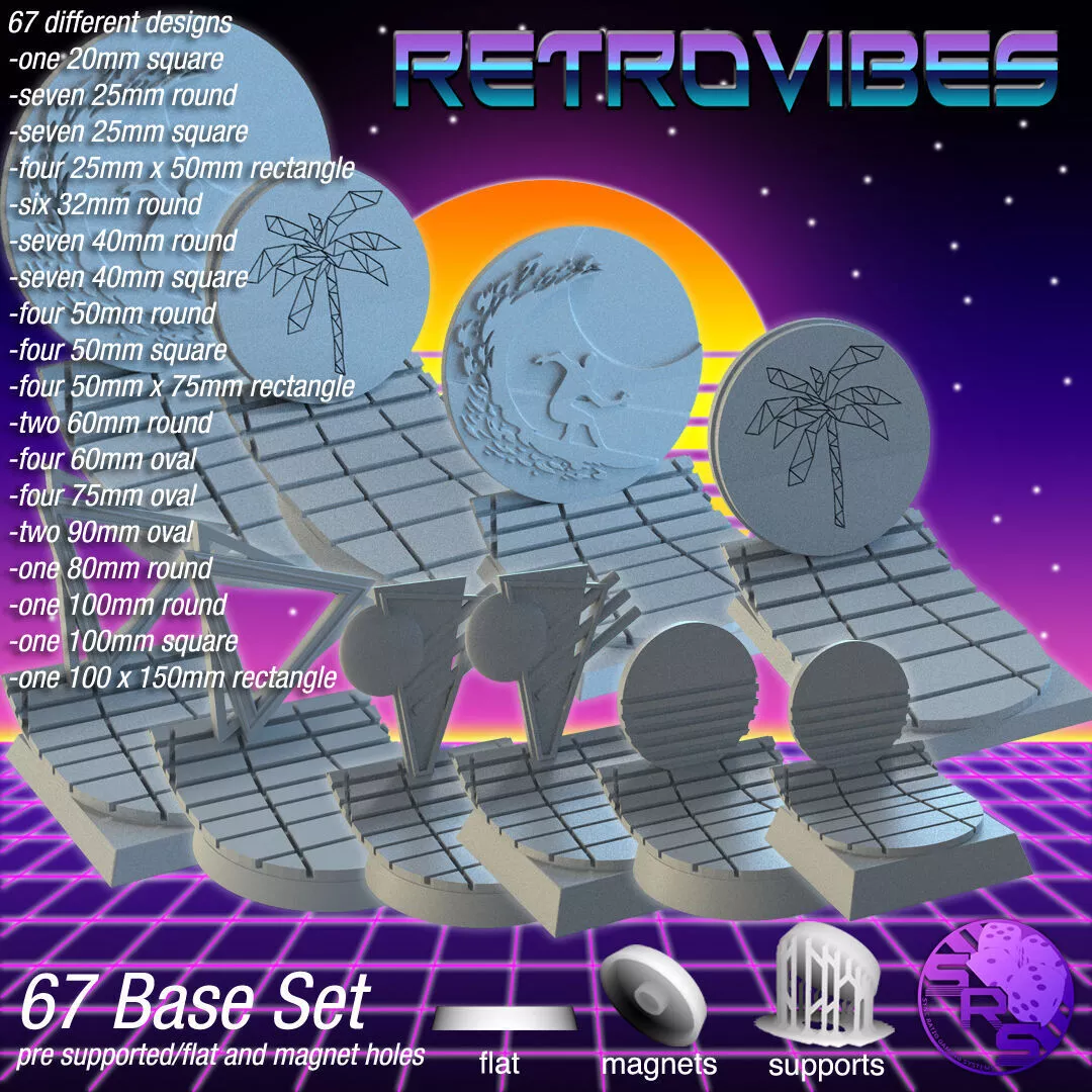 Retrowave Bases 3D print model