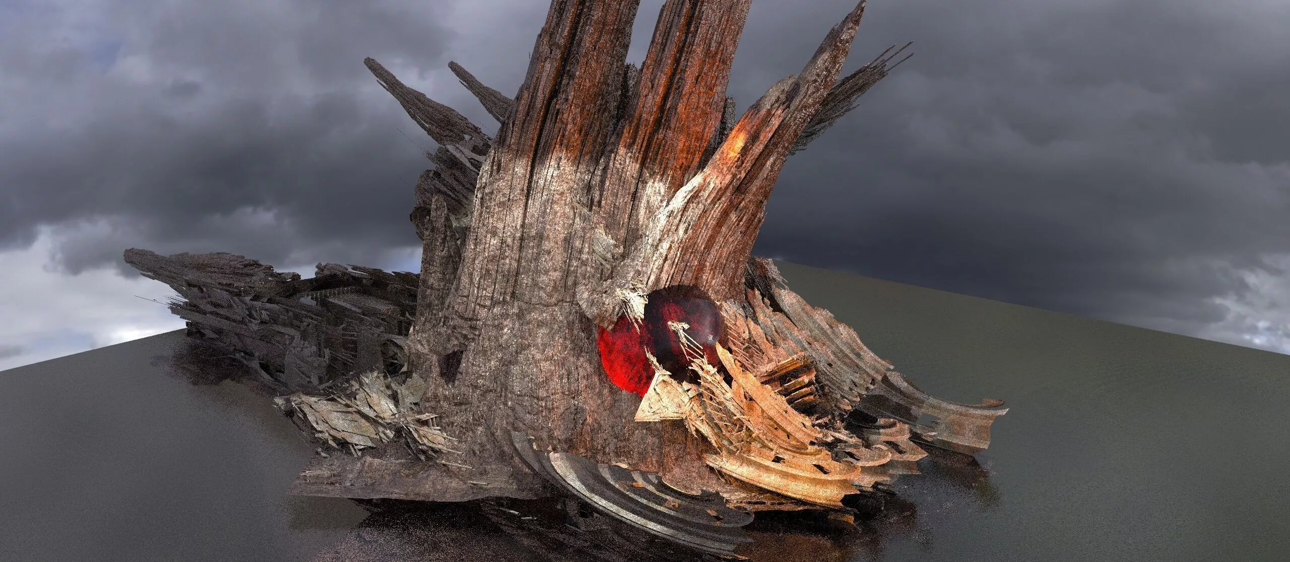 Persian Witch hunter tower cliff 3D model