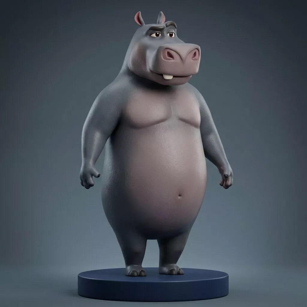 Moto Moto Madagascar Hippo 3D Printable Figurine 3D print model