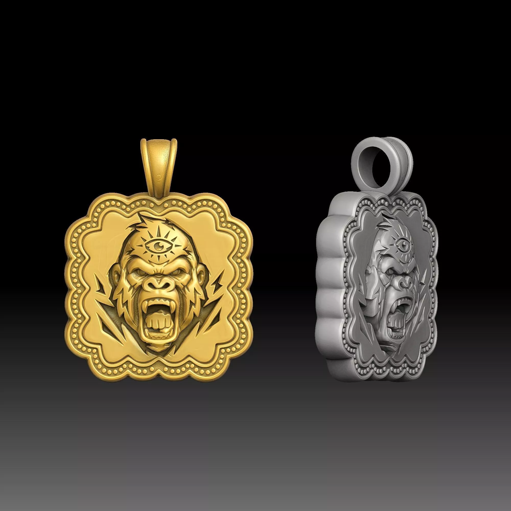 Negative Space Designs- one inch pendant 3D print model