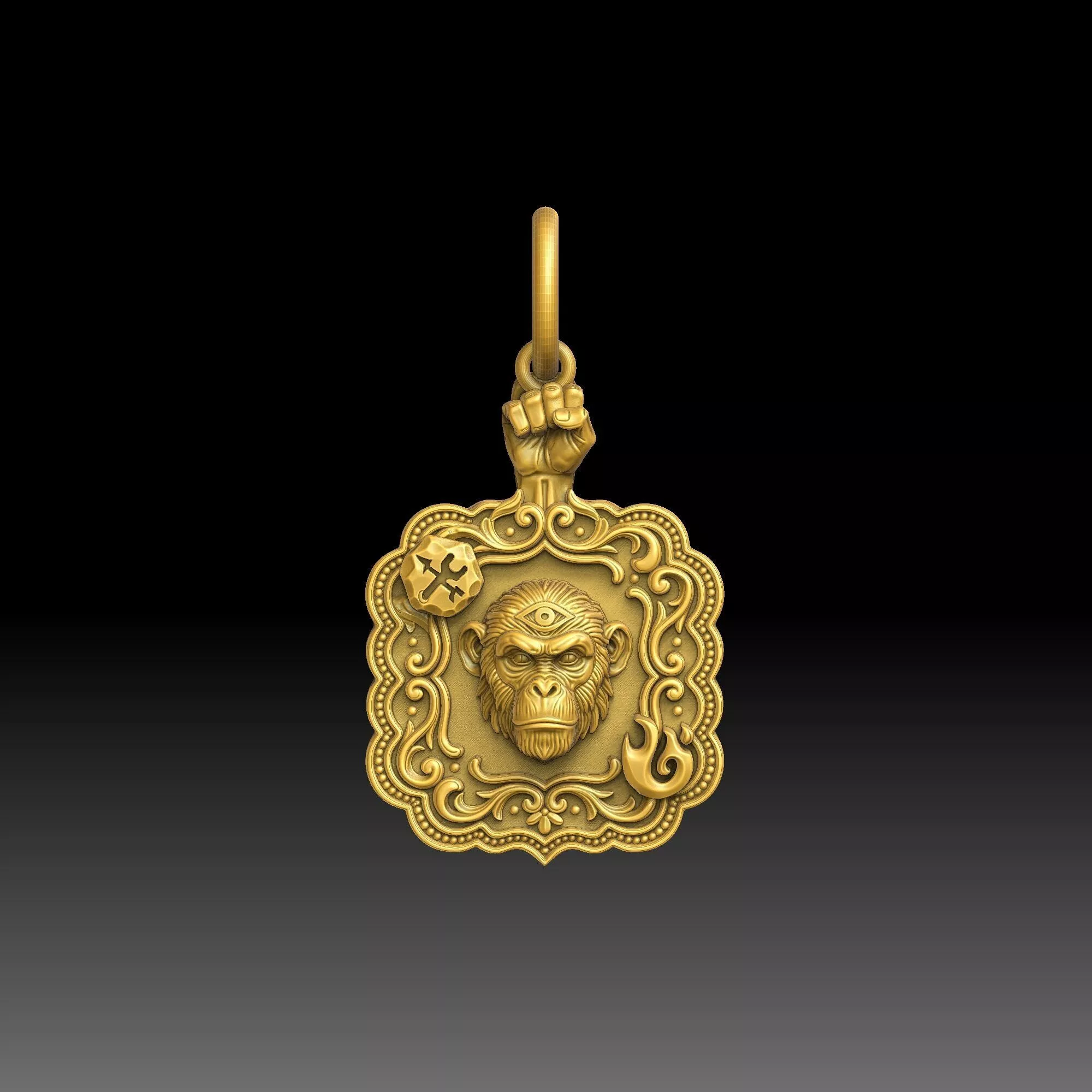 Negative Space Designs- one inch pendant 3D print model