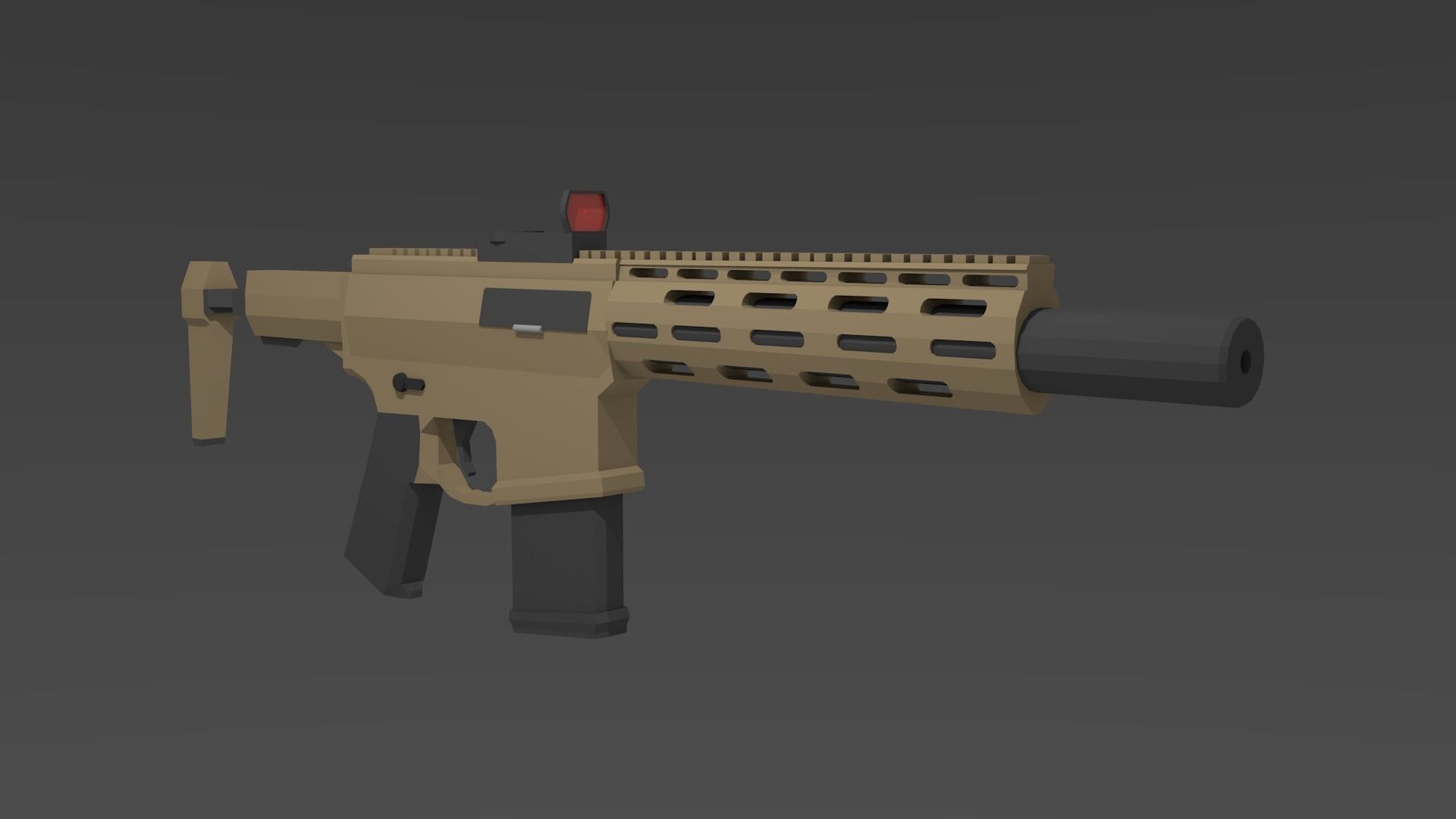 Low-Poly Style Honey Badger Low-poly 3D model_2