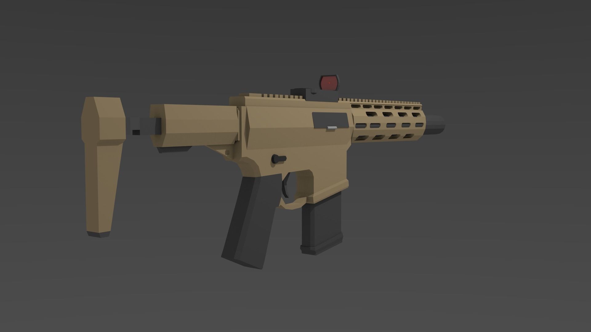 Low-Poly Style Honey Badger Low-poly 3D model_1
