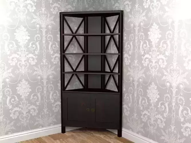 Laura Ashley Balmoral Chestnut Corner Bookcase 2 Door 3D model