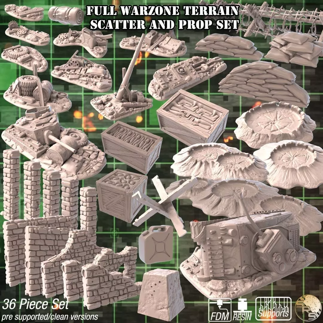 Warzone Scatter Terrain Set 3D print model