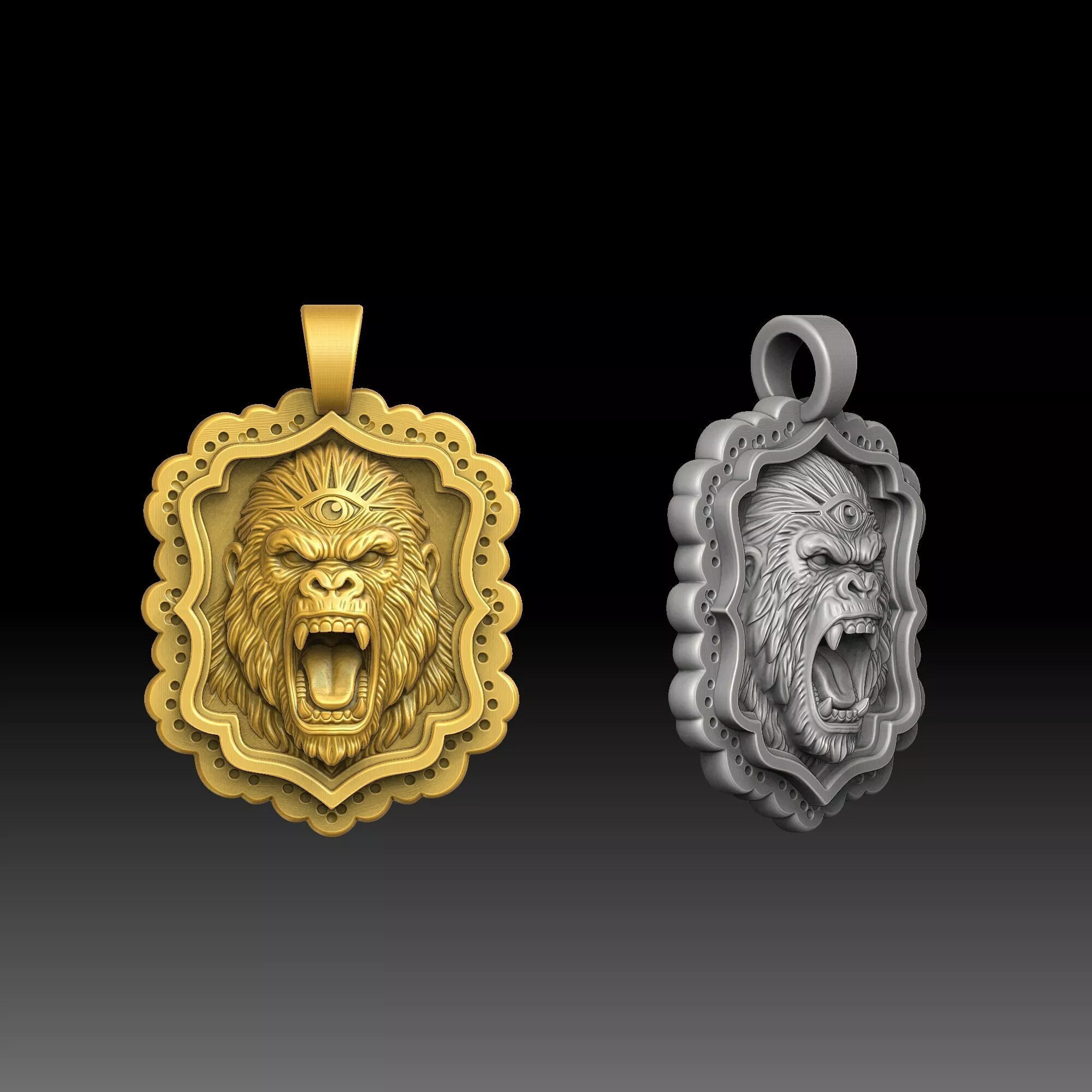 Negative Space Designs- one inch pendant 3D print model