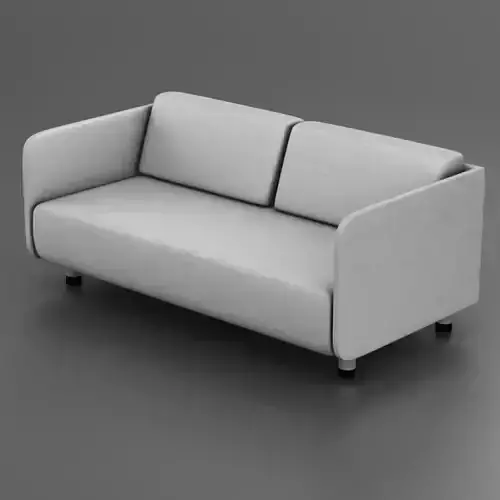 White couch Low-poly 3D model