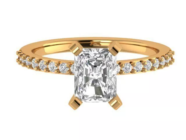 Emerald Solitaire Ring 3D print model