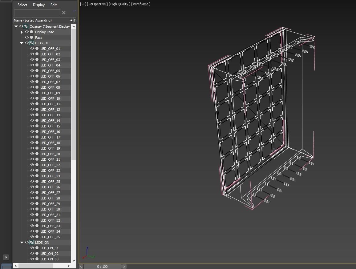 Matrix 5x7 LED Display Model Low-poly 3D model_9