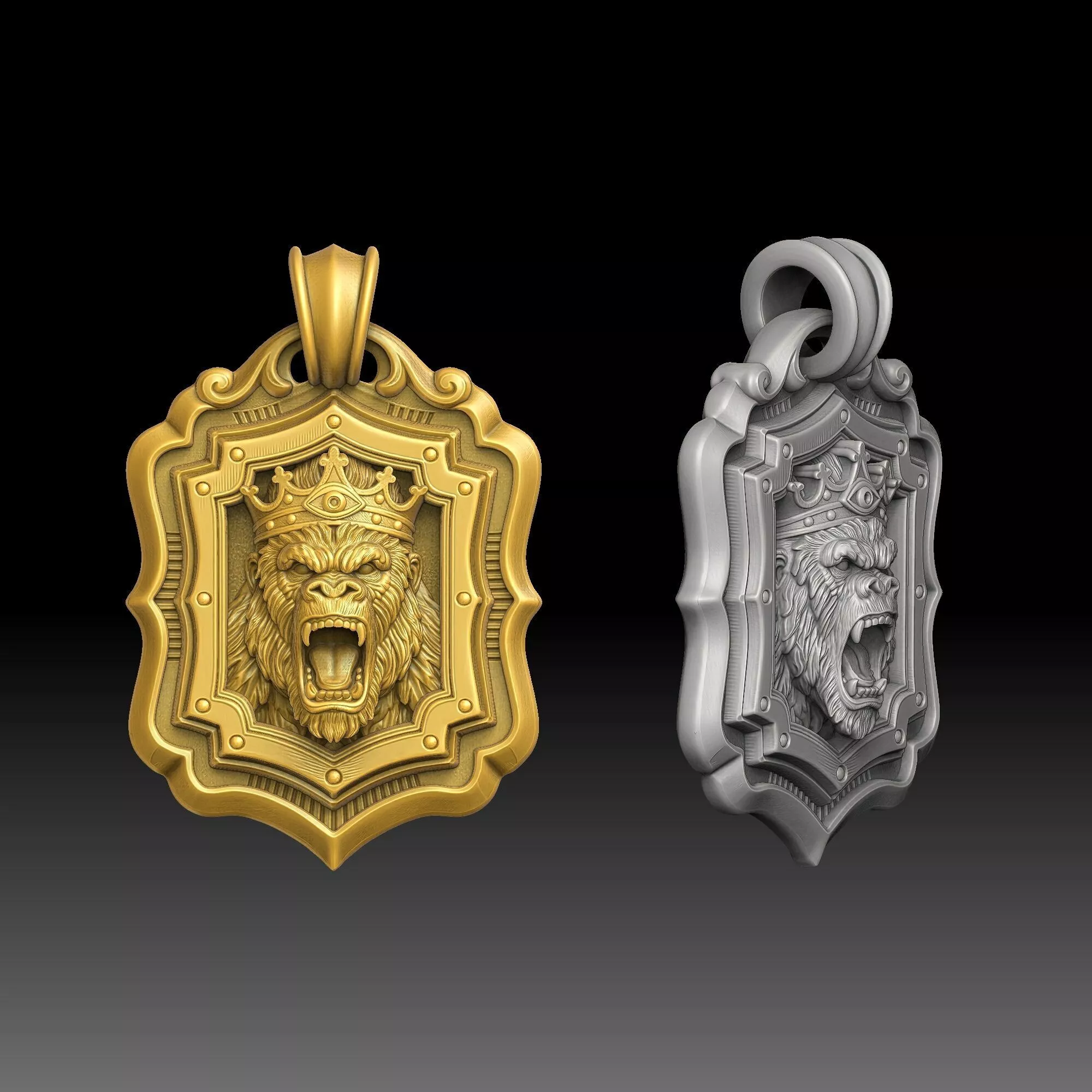 Negative Space Designs- one inch pendant 3D print model