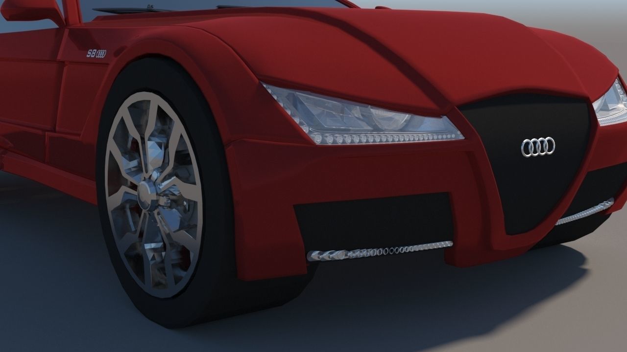 Audi S8 Low-poly 3D model_1