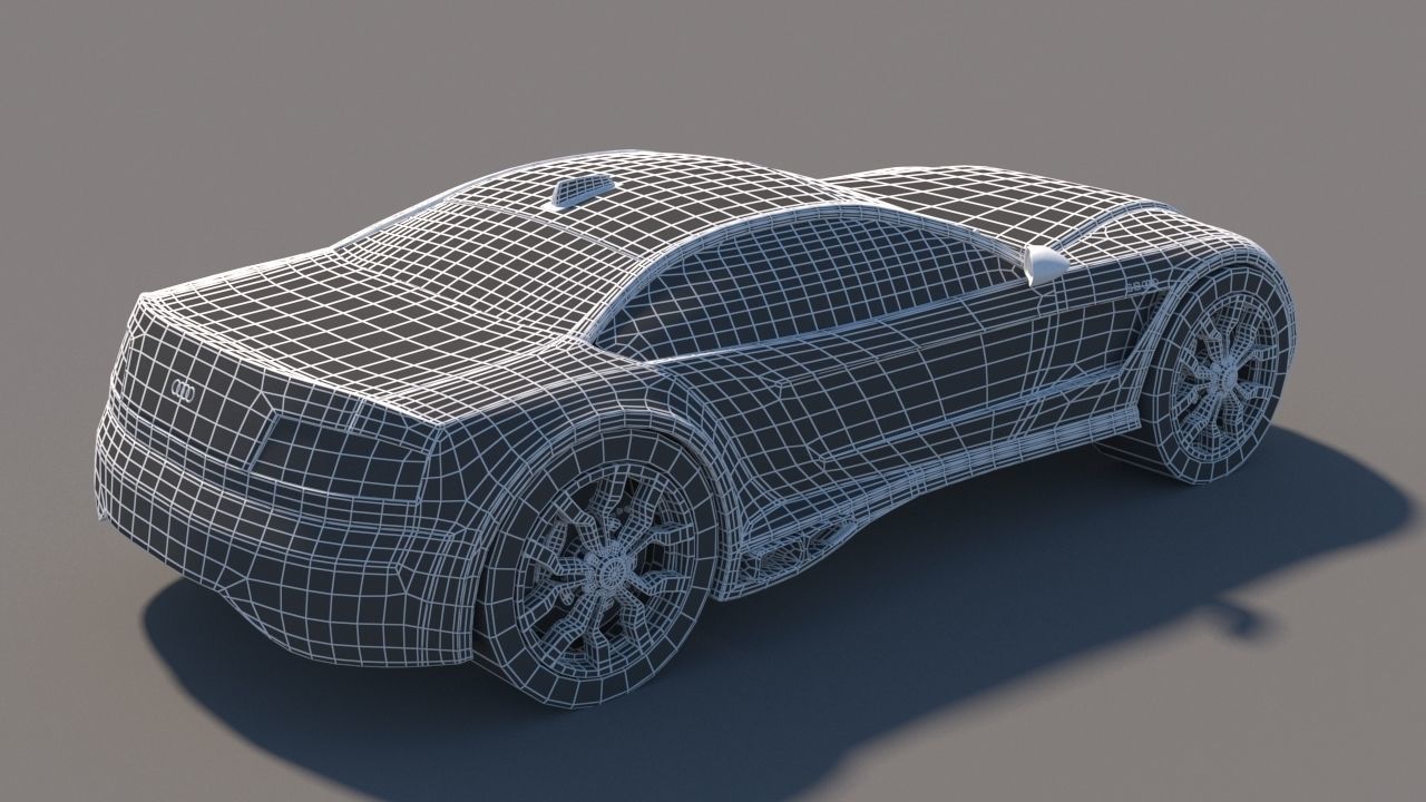 Audi S8 Low-poly 3D model_7