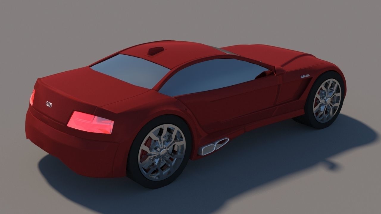 Audi S8 Low-poly 3D model_4