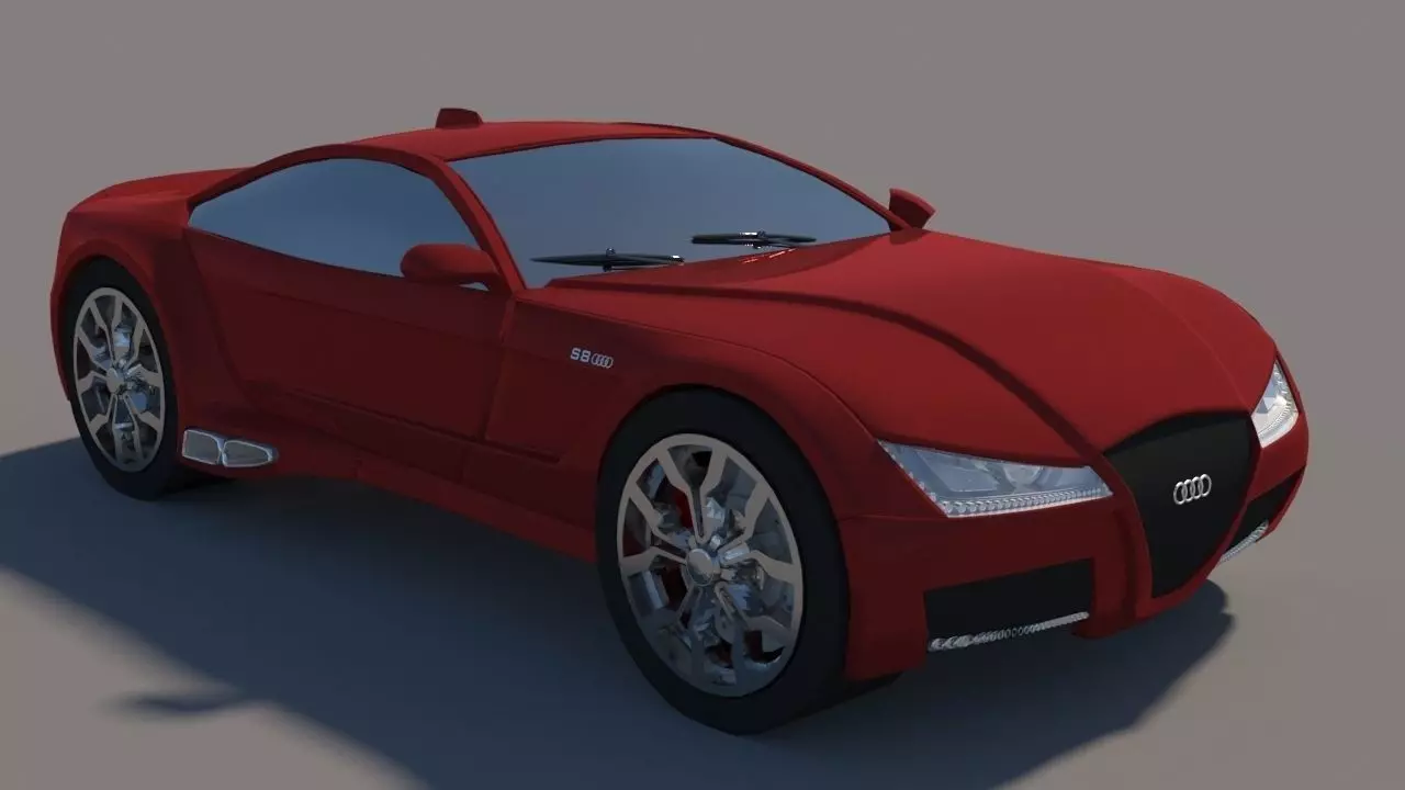 Audi S8 Low-poly 3D model_0