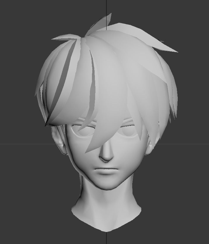Anime Head model  Gundam Series- Boy Low-poly 3D model_0