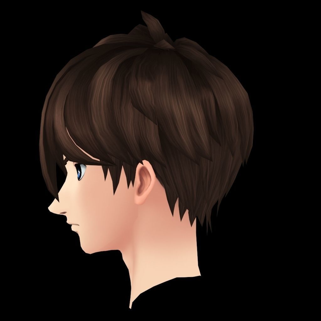 Anime Head model  Gundam Series- Boy Low-poly 3D model_4