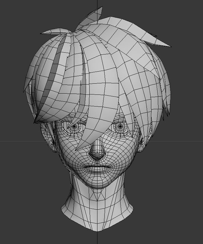 Anime Head model  Gundam Series- Boy Low-poly 3D model_2