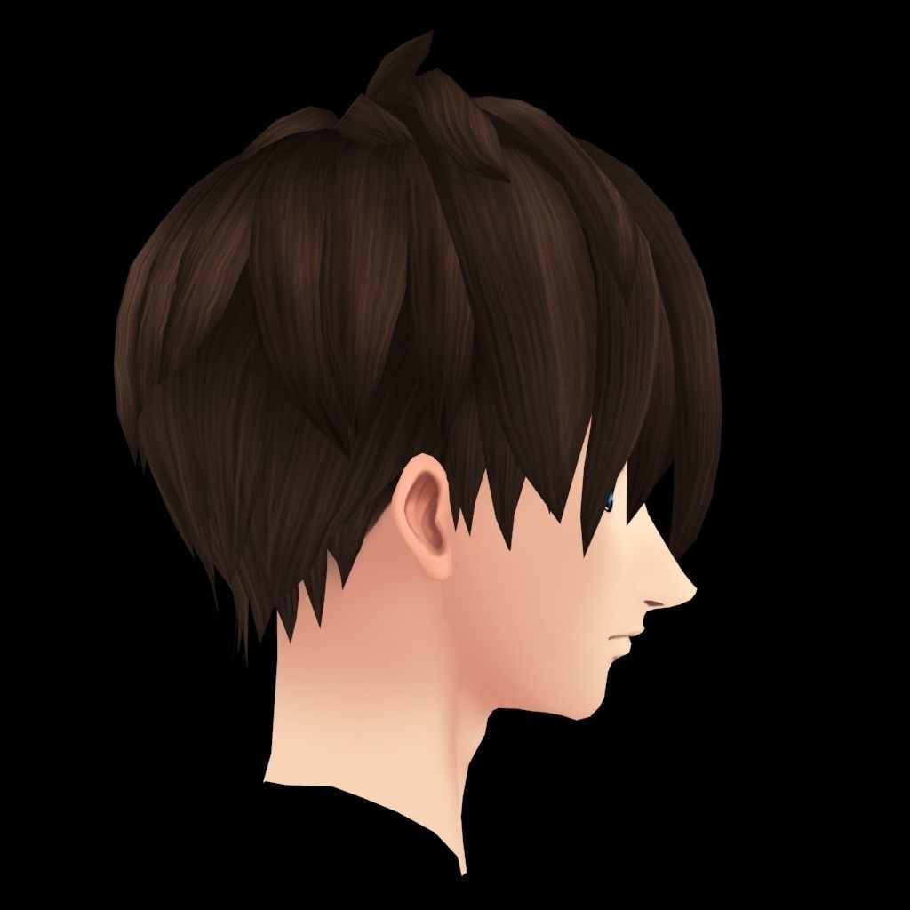 Anime Head model  Gundam Series- Boy Low-poly 3D model_7