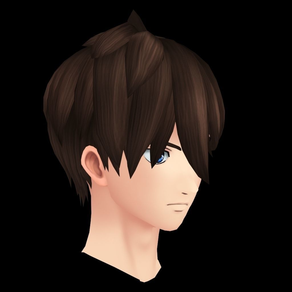 Anime Head model  Gundam Series- Boy Low-poly 3D model_6