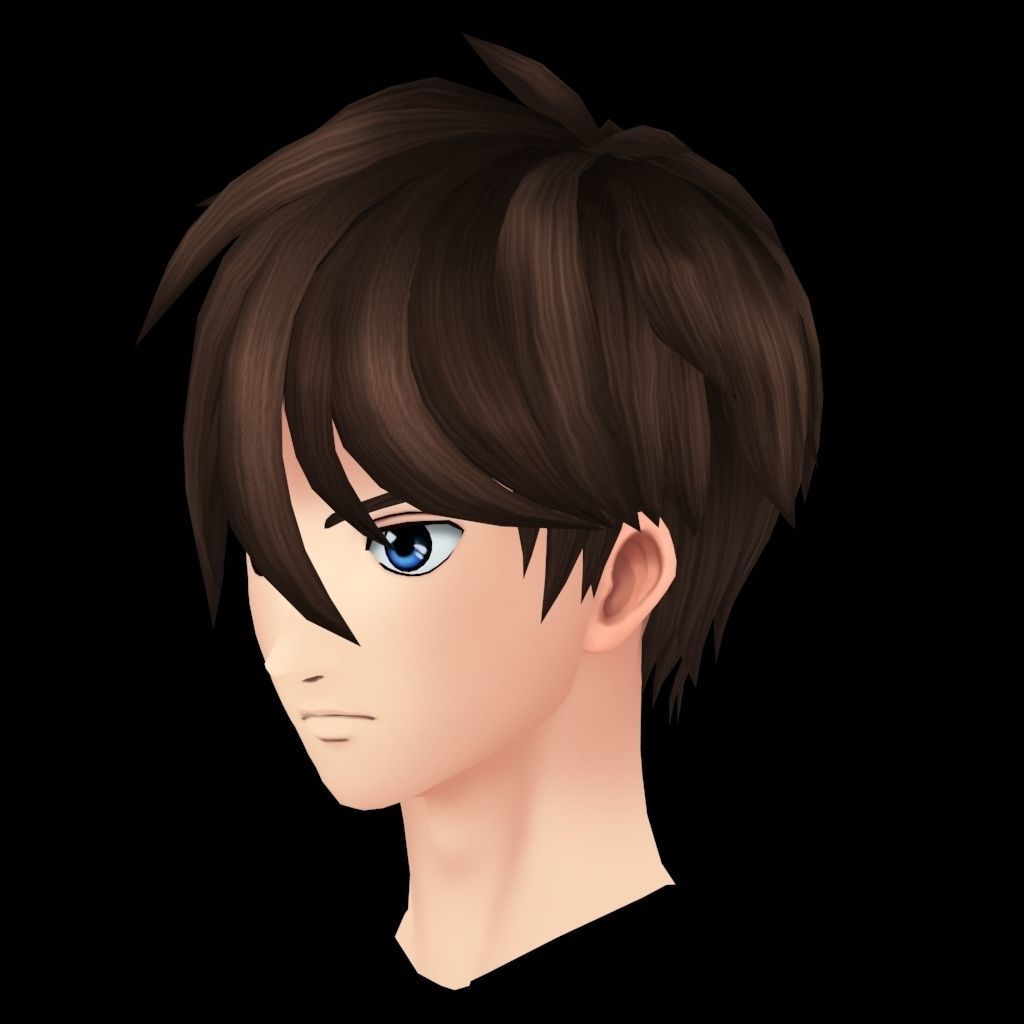 Anime Head model  Gundam Series- Boy Low-poly 3D model_3