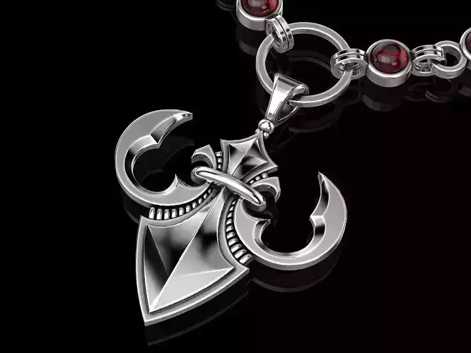 Heraldic lily pendant