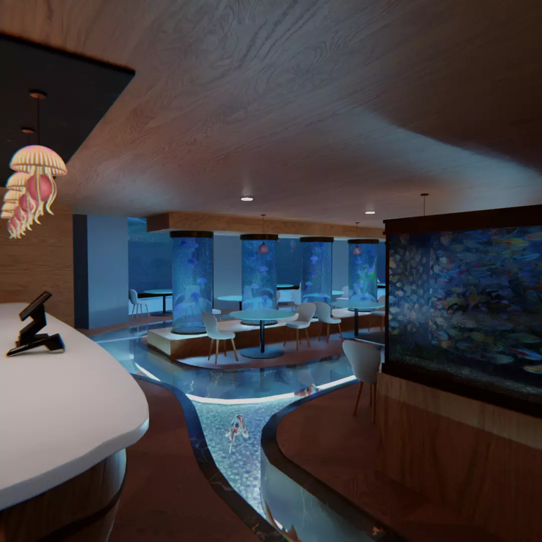 Aquarium Cafe 3D model