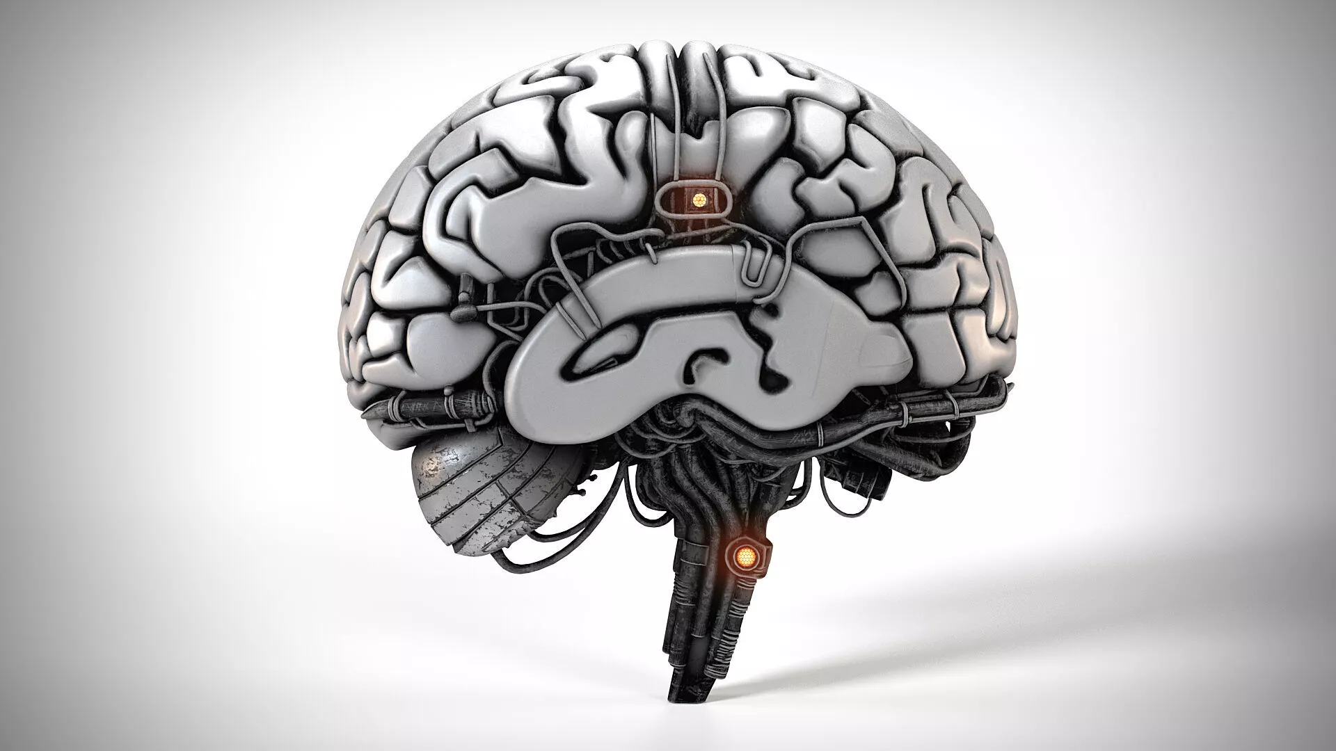 Cyber Brain 01 PBR Low-poly 3D model