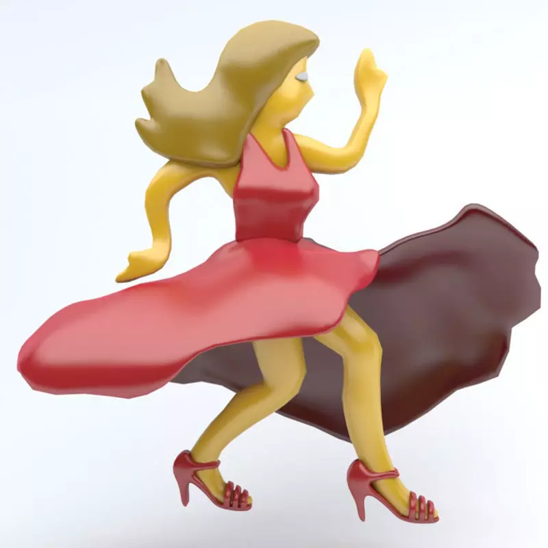 DANCING WOMAN EMOJI Low-poly 3D model