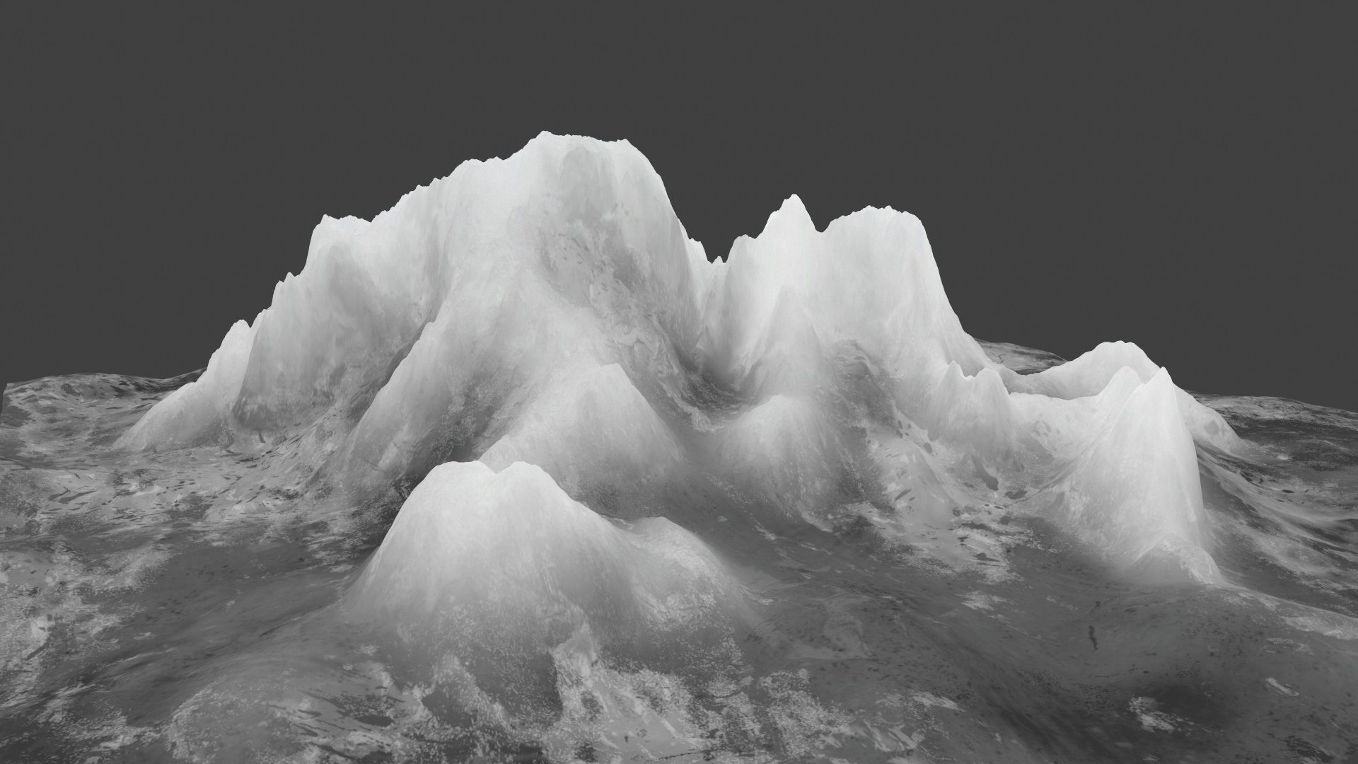 iceberg snowy mountain Low-poly 3D model_12