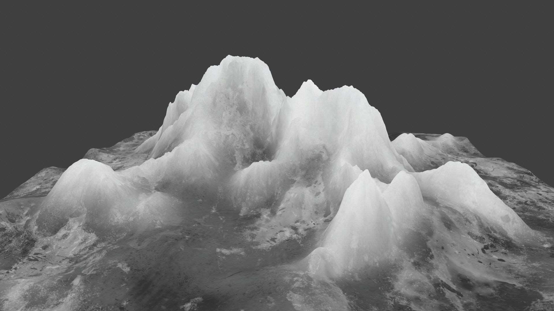 iceberg snowy mountain Low-poly 3D model_2